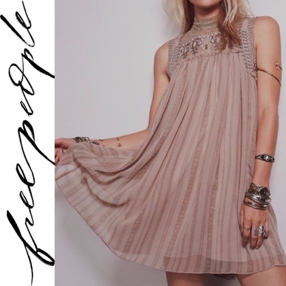 Free People High Neck Georgette Dress